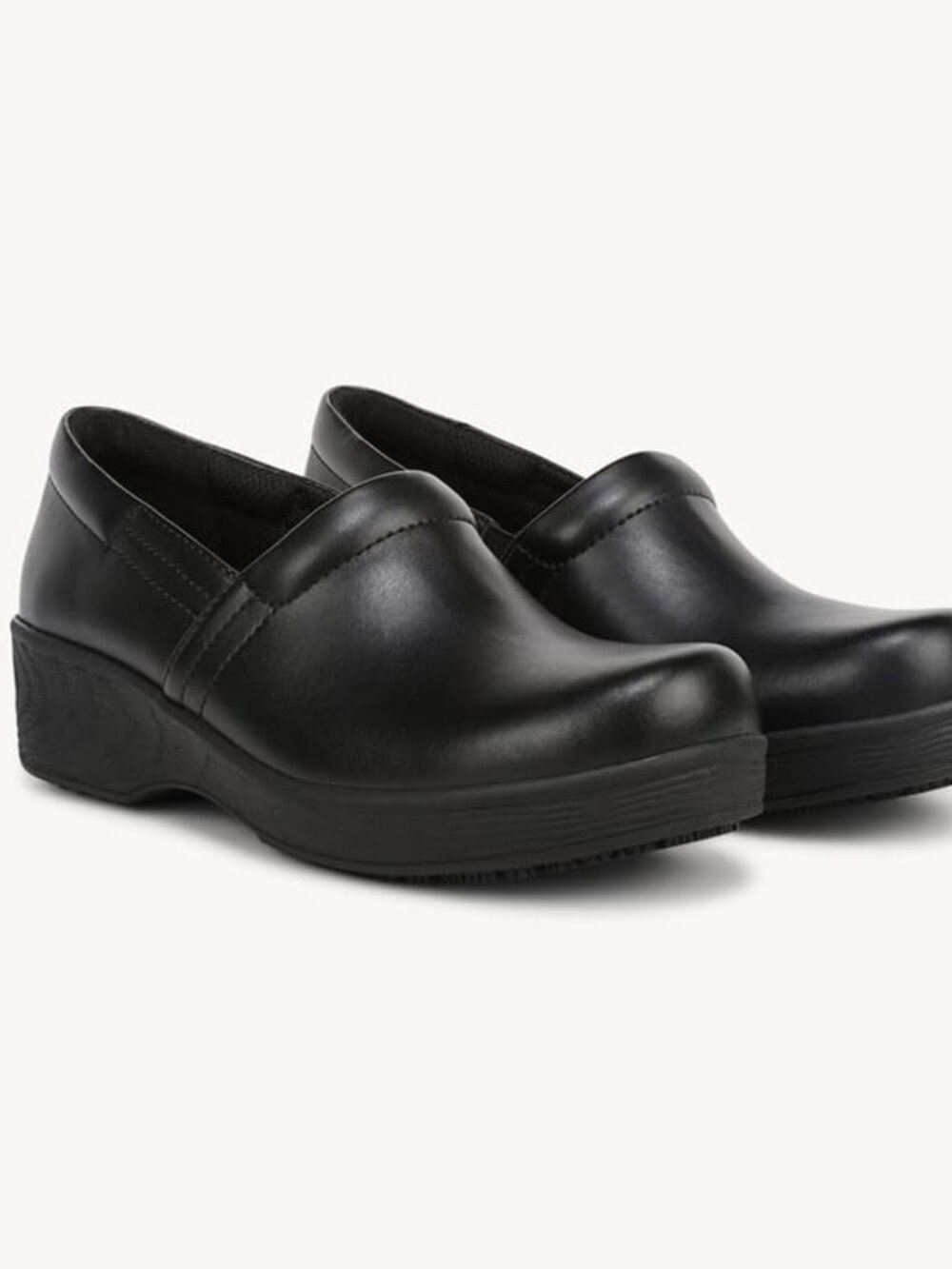 Dr. Scholl's Women’s Black Leather Dynamo Work Slip Resistant Clogs 9M NEW